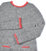 Maglione top-down con inserti in contrasto realizzato per Emporio Lanar